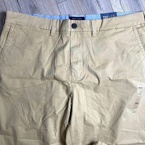 Tommy Hilfiger THFlex Big & Tall Stretch Chino Pants - Mallet Khaki 42 x 36 $70 - Picture 6 of 11